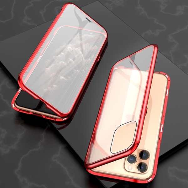 iPhone 11 Pro Max Skal Magnetiskt i Härdat glas Röd