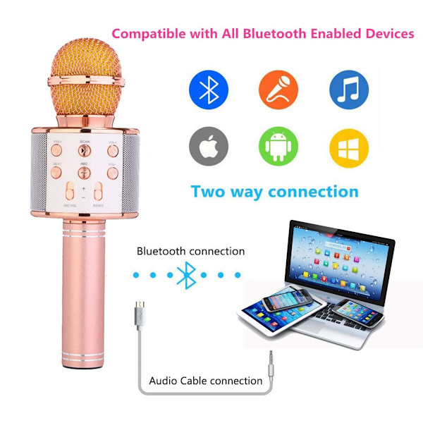 Karaoke Mikrofon med Högtalare och Bluetooth Svart