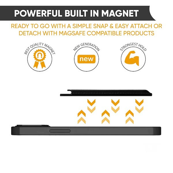 Magnetisk Magsafe Korthållare för iPhone Svart