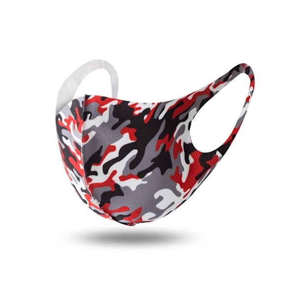 Andningsskydd / Ansiktsmask I Tyg 2-Pack Camouflage Tvättbart Röd Camouflage