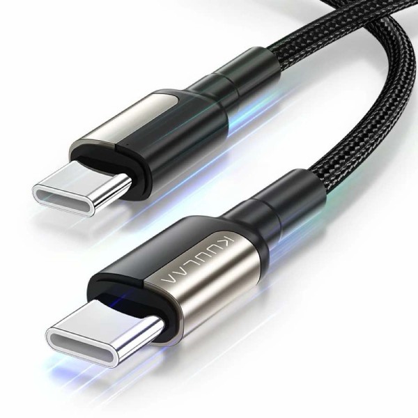 KUULAA USB-C till USB-C PD 100W Nylonkabel - 2m