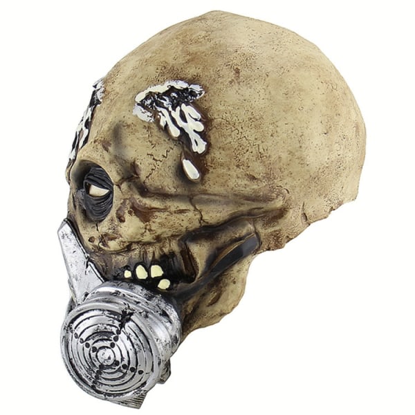 Skelett med Gasmask för Halloween