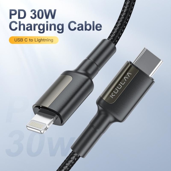 KUULAA USB-C till Lightning PD 30W Nylonkabel - 1m