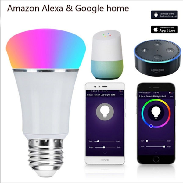 YWXLight Smart E27 LED-lampa 7W RBG WiFi Dimbar