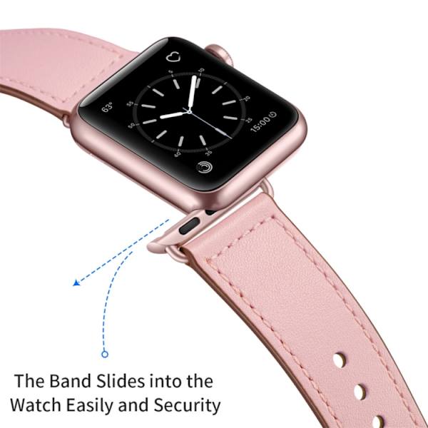 Apple Watch 38mm Läderarmband Rosa