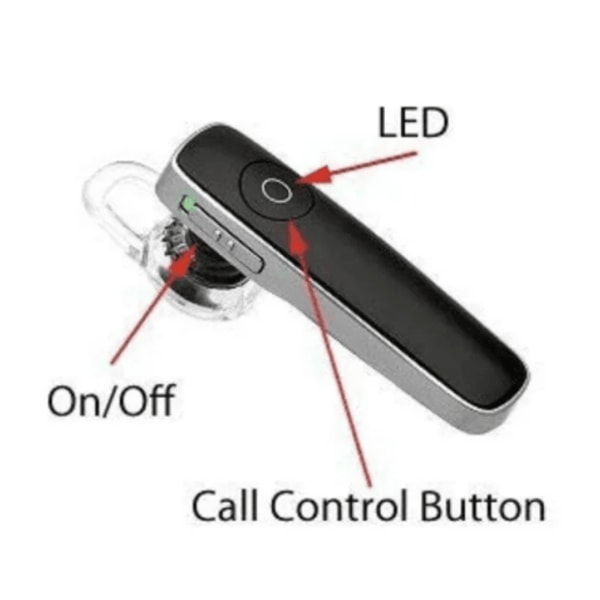 Bluetooth Headset med mikrofon Vit