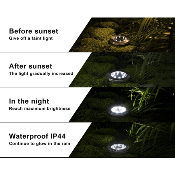 LED Spotlights med Solceller för Trädgården (4-pack)