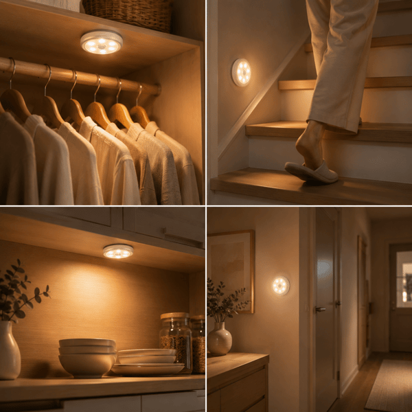Trådlös LED Spotlight med Rörelsesensor – Batteridriven Garderob 1-Pack