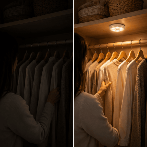 Trådlös LED Spotlight med Rörelsesensor – Batteridriven Garderob 1-Pack