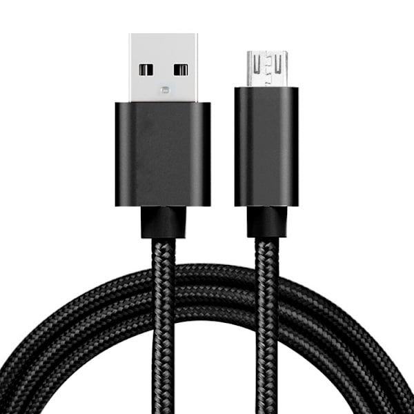 Micro USB till USB Tygkabel 1 meter Silver