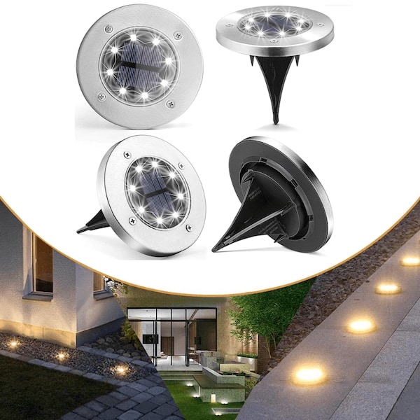 LED Spotlights med Solceller för Trädgården (4-pack)
