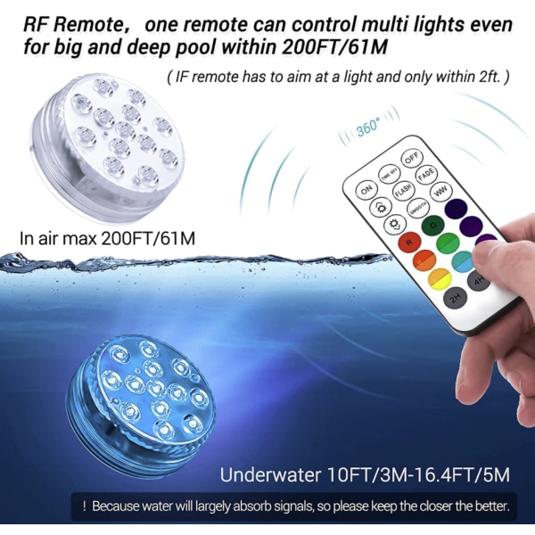 Poolbelysning LED med fjärrkontroll 2-Pack