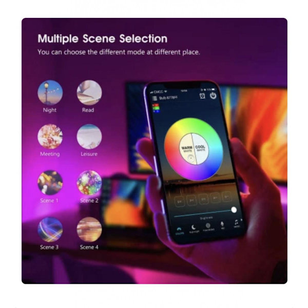 Smart LED-lampa E27 Dimbar 7W RBG Wi-Fi
