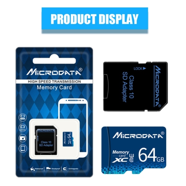 MICRODATA 128GB Minneskort Micro SD Klass 10 U1 TF