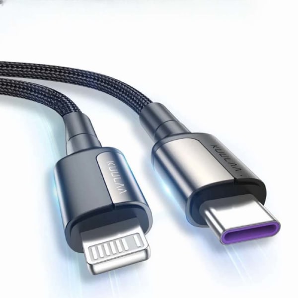 KUULAA USB-C till Lightning PD 30W Nylonkabel - 2 meter
