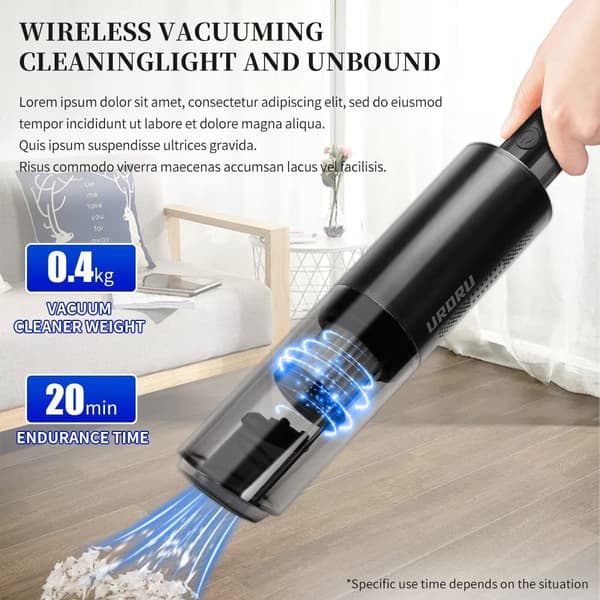 Kraftfull Bildammsugare Uppladdningsbar 120W
