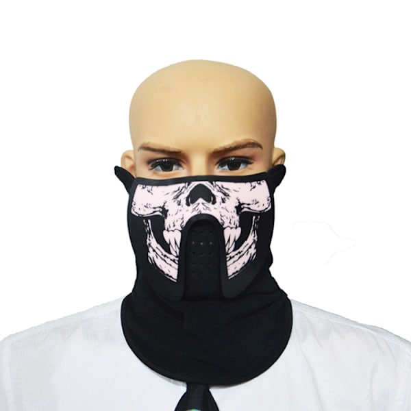 Halloweenmask LED Cold Light Terror Röststyrning Grön