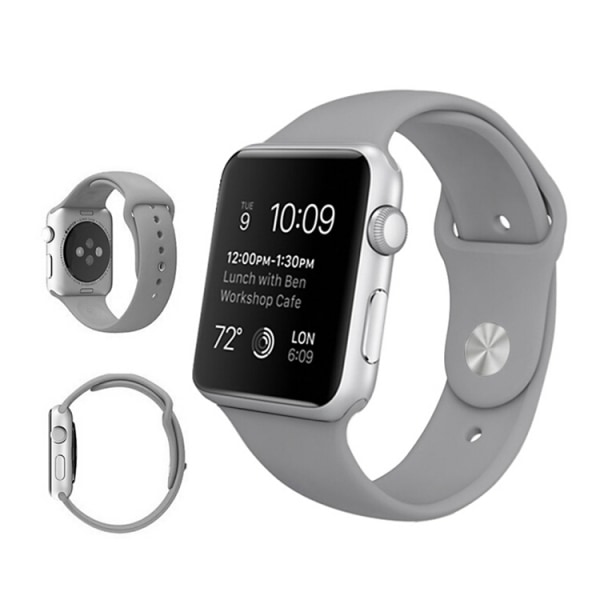 Apple Watch 44 mm & 42 mm Silikonarmband Sport Svart