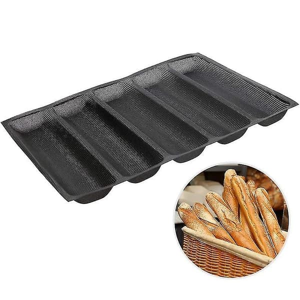 Bakplåtar Kakformar Silikon Baguetteform Non-Stick Perforerad Fransk Brödform Varmkorvsformar Bakplåtspapper