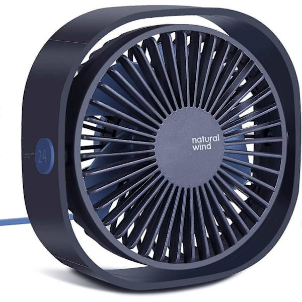Päivitetty pieni USB-pöytätuuletin, 3 nopeutta kovaa tuulta ja 360 kääntyvä, hiljainen USB ilmankiertotuuletin wi