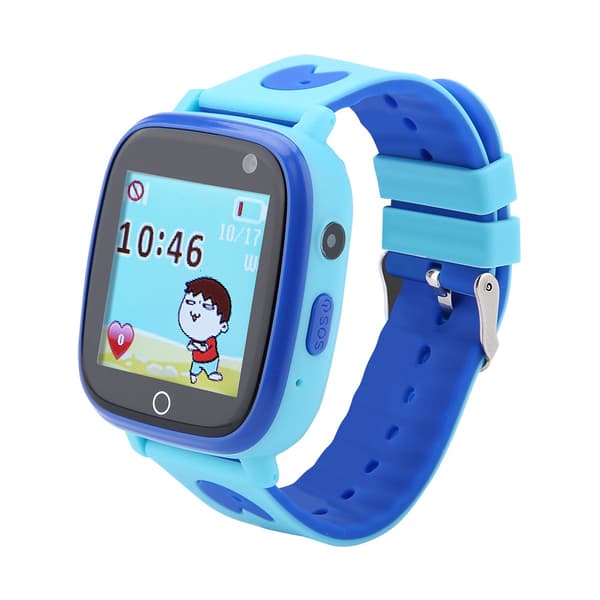 Barn WiFi GPS LBS Positionering Smart Telefon Klocka Locator Tracker SOS Samtal (Blå & Engelska)