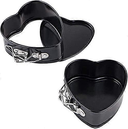 Hjerte Springform Kakeform, Liten, Pakke med 2, 11 cm, Liten Hjerte Bakeform, Non-Stick Belegg, Mini Kake, Springform Kakeform Laget