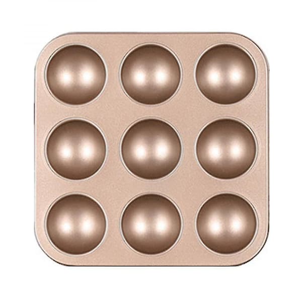 Kjøkkenutstyrsett 9 Kopper Non-stick Halvkule Cupcakeform Metall Cupcakebrett Karbonstål