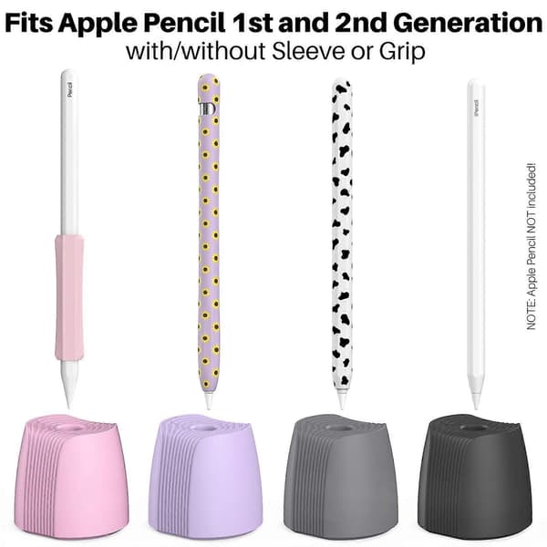 For Apple Pencil 1 / 2 AhaStyle PT-LC04 Silikon Base Stativ Purple