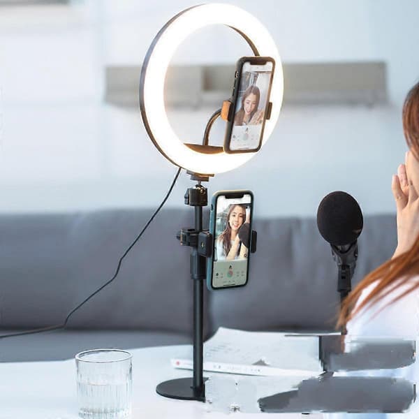 26CM Teleskopisk LED-ringlampa för skrivbord