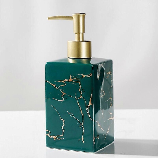 Nestesaippua-annostelijat Marmoroitu keraaminen manuaalinen saippua-annostelija Lotion Shampoo Pullo Aromaterapiapullo Kylpyhuonetarvikkeet L-green