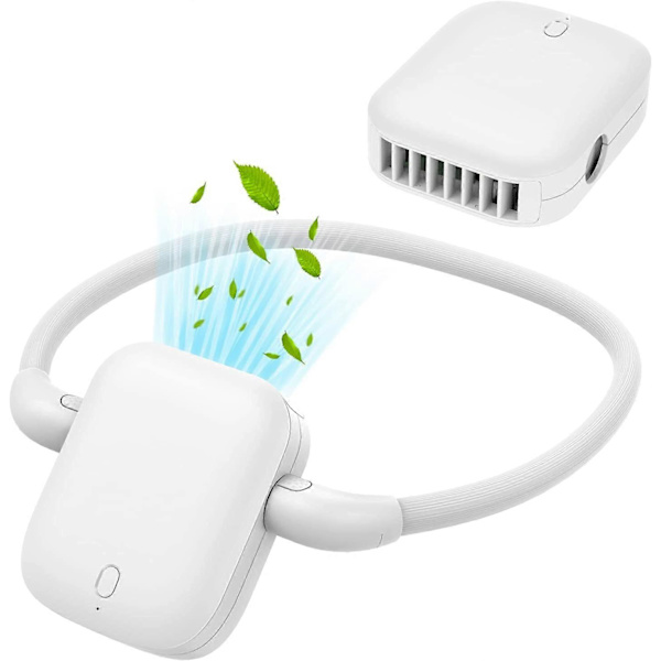 Kaulatuuletin, 2-in-1 kannettava USB-tuuletin 3 nopeutta ladattava handsfree-vyötärönauha kaulakorutuuletin