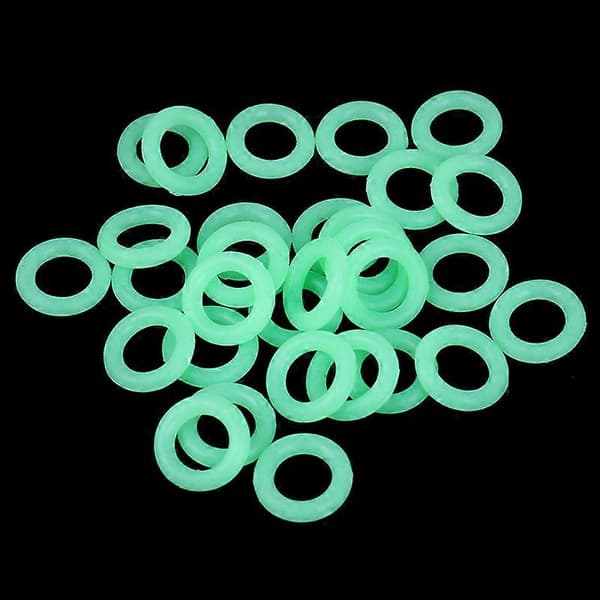 30 stk./pakke Gummispiker Telt Fluorescerende Ring Camping Spiker Nattsyn Lysende Ring Rund Multifunksjonelt Telttilbehør