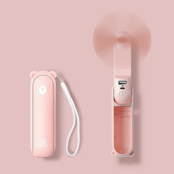 Handhållen fläkt med 4800 mAh Powerbank Max 46 timmars drifttid, fickfläkt bärbar batteridriven