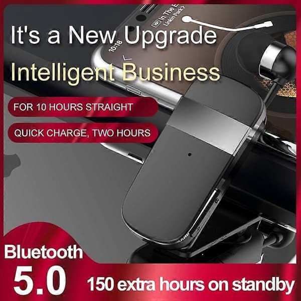 Mini Trådlöst Bluetooth Headset Samtalspåminnelse Vibration Clip Business Auricular Headset Handsfree Hörlurar HG