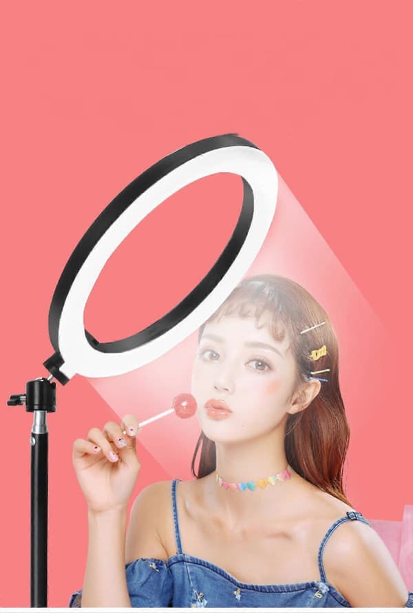 33CM LED Selfie Ring Light Dæmpbar Ringlampe Foto Video Kamera Lys