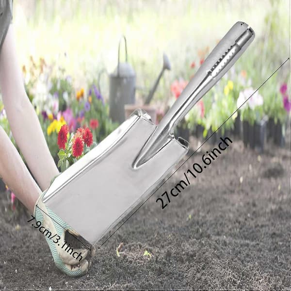 Hagespade i rustfritt stål, liten hagespade, mini håndspade, flott for planting, omplanting, luking, graving