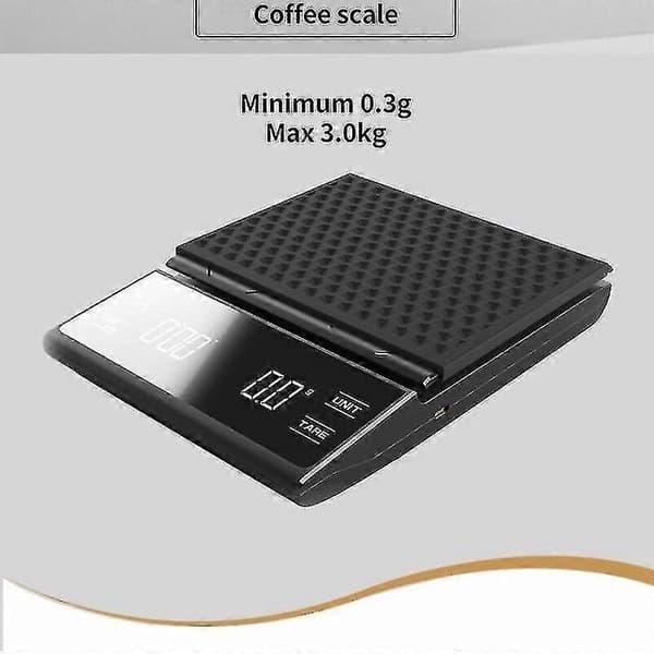 Elektronisk köksvåg, portabel digital kaffevåg med timer, hög precision LED-display, våg för hemmabruk