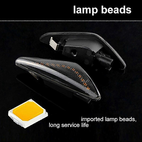 2 ST för X3 F25 X5 E70 X6 E71 E72 2007-2014 LED Dynamisk Sidomarkeringsblinkers Flytande Sid Black