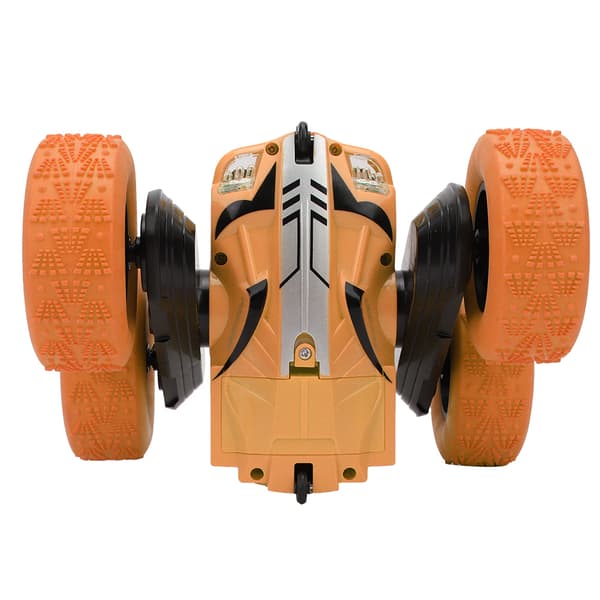 Fjernstyret Mini Plastbil med Dobbeltsidet El 360° Rotation Børnelegetøj (Orange) 0.8