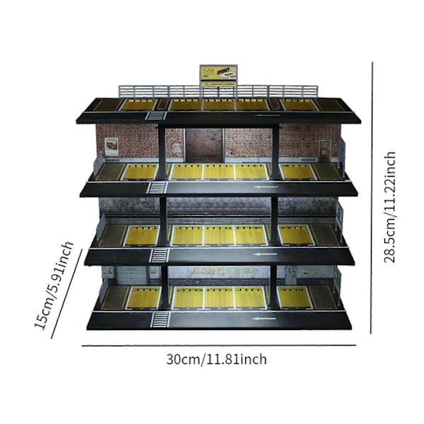 1:64 Diecast Bil Display Case Showcase med Ljus för Födelsedagspresent Leksaksbilar American