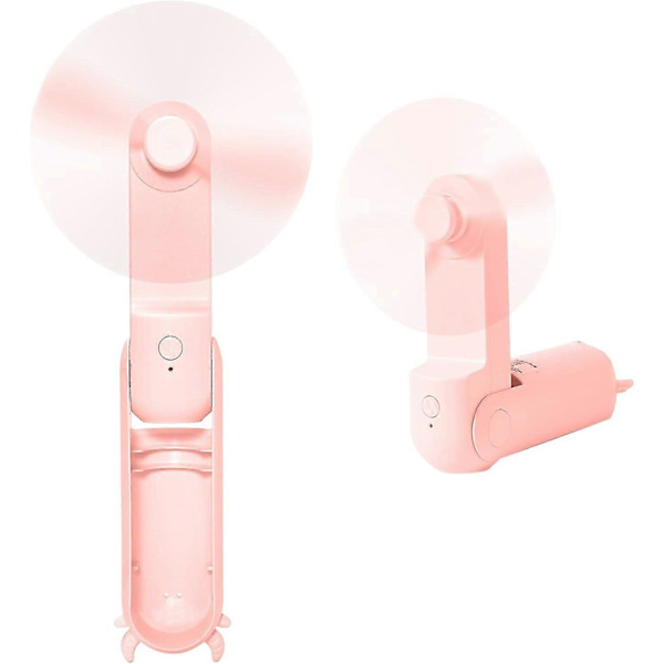 Pink Color Portable Fläkt, USB Fläkt Mini Fläkt Batteridriven Hand Fläkt, Skrivbordsfläkt Med Power Bank