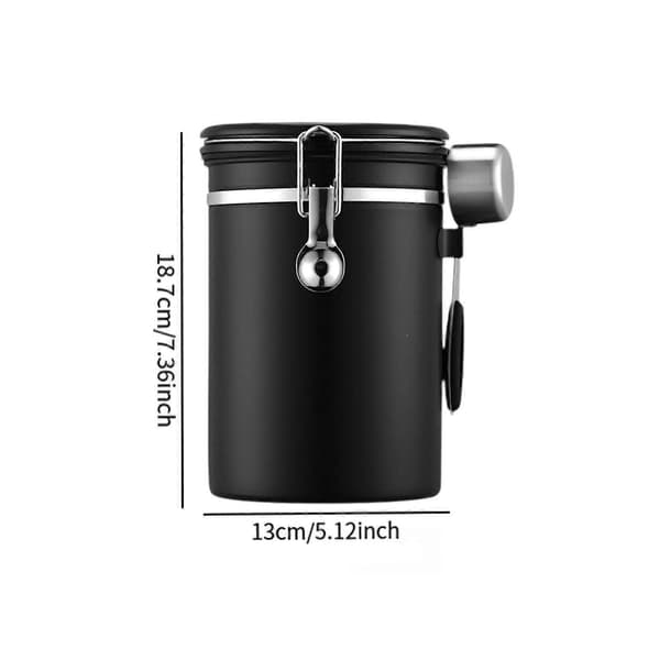 Kaffedåse Gadgets Kaffeopbevaringsbeholder til Te Kager Kaffebønner Sølv 1,2L Optional Black 1.8L