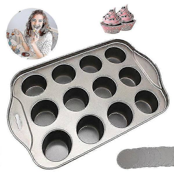 12 Mini Kageform Cheesecake Kop Non-stick Muffin Cupcake Bageplade