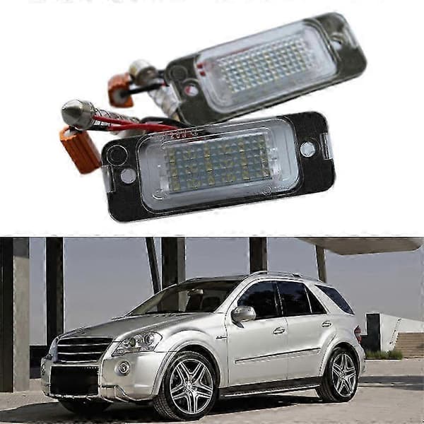 2X LED-nummerpladelys til bil - W163 W164 X164 ML Black  white