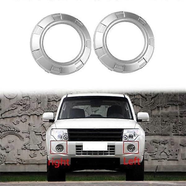 Biltilbehør Par Front Tåkelys Lampe Sølv Krom Deksel Ramme for Montero 2007-2014 6400A583H