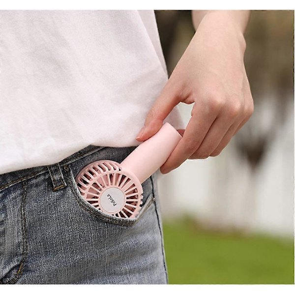 Portable Mute uppladdningsbar handhållen fläkt (rosa)