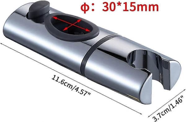 Krom ABS Dusjhodeholder Dusholder Klips På Dusjstang Hånddusjholder 360 Rotasjon,s