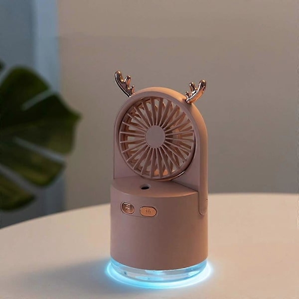 Kannettava pöytäjäähdytys USB-ladattava tuuletin (vaaleanpunainen)