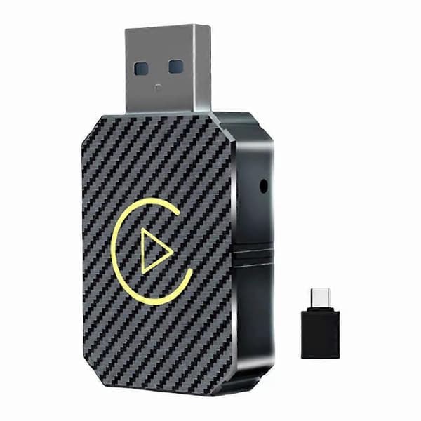 R5050 2-i-1 Trådlös CarPlay Android Auto Adapter Kolfibertextur WiFi Bluetooth 5.0 Smart Don