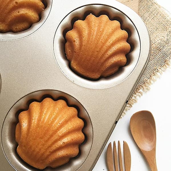 Kakeformer 6 hulrom Non-stick Shell Madeleine Pan Kakeformer